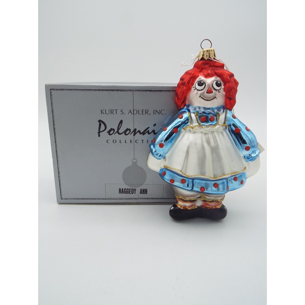 #47 - Kurt Adler Polonaise Raggedy Ann Glass Ornament 1997